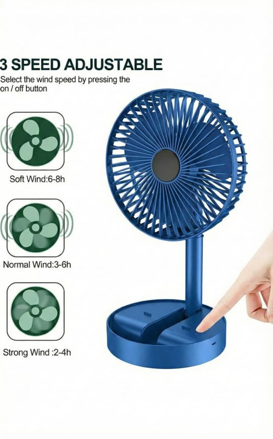 Adjustable Portable Desktop Fan - Telescopic Silent Personal Cooling for Office & Travel